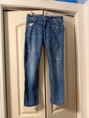 Mother Denim The Looker Crop Skinny Jeans Graffiti Girl Size 26